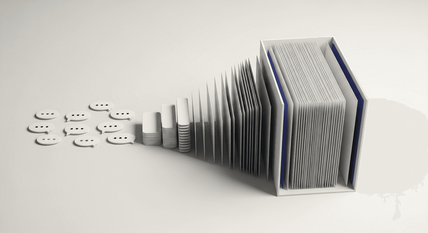 Image illustrant la transformation d'une conversation ChatGPT en produit digital